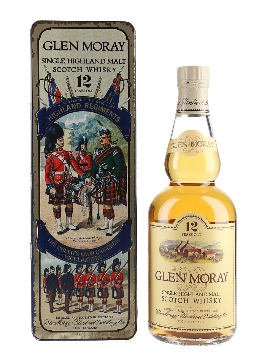Glen Moray 12 Year Old Bottled 1990s - Scotland's Historic Highland Regiments 70cl / 40%