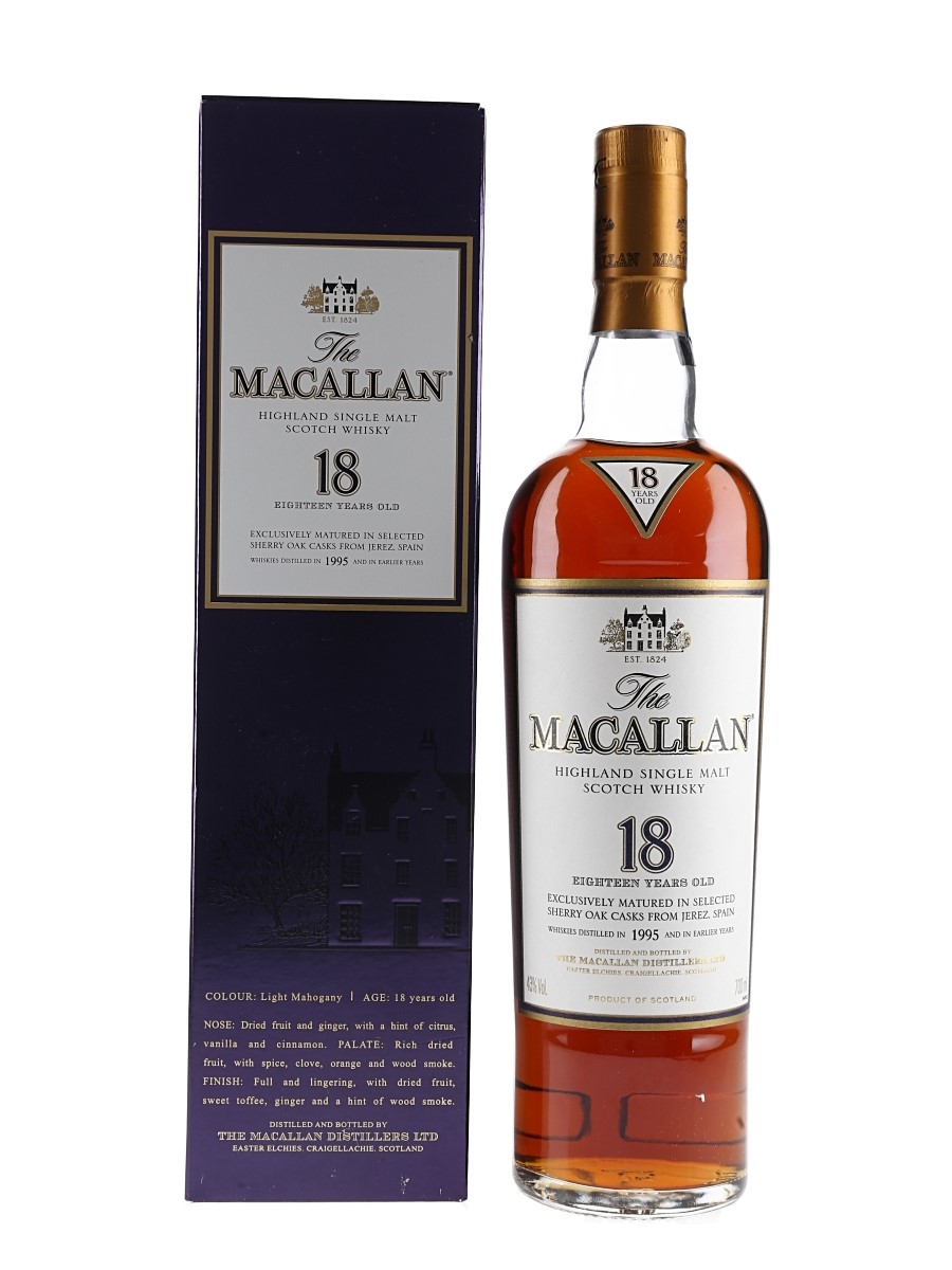 Macallan 18 Year Old Distilled 1995 And Earlier 70cl / 43%