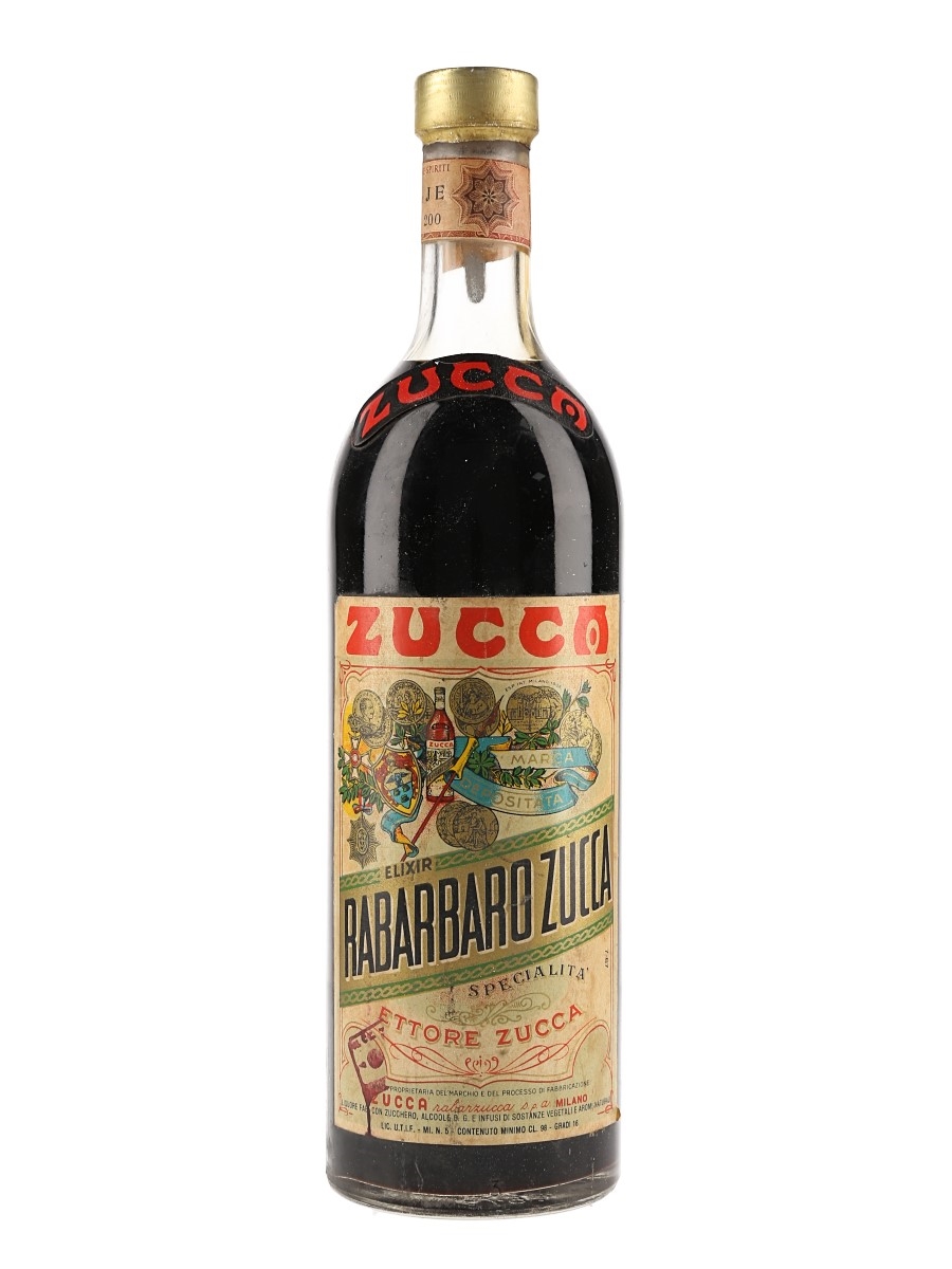 Zucca Elixir Rabarbaro Bitters Bottled 1950s-1960s 98cl / 16%