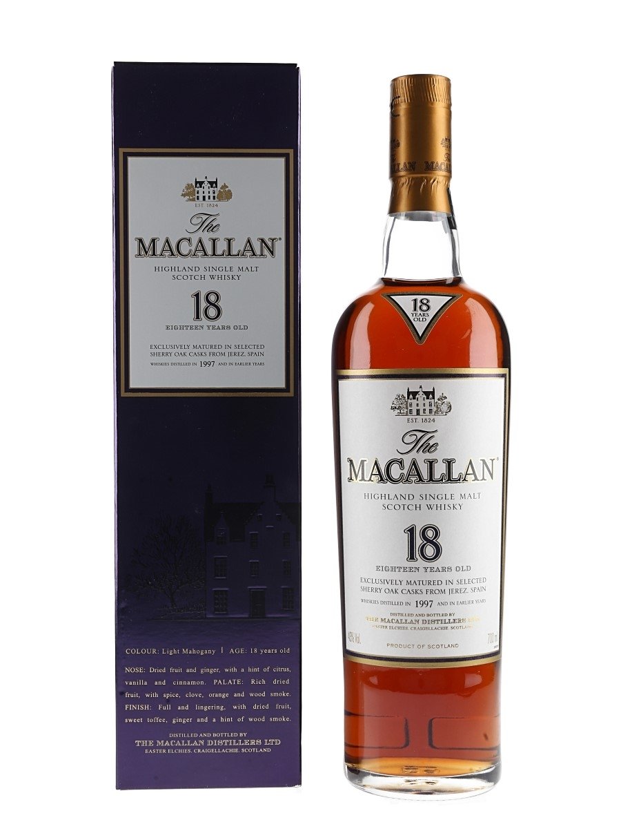 Macallan 18 Year Old Distilled 1997 And Earlier 70cl / 43%