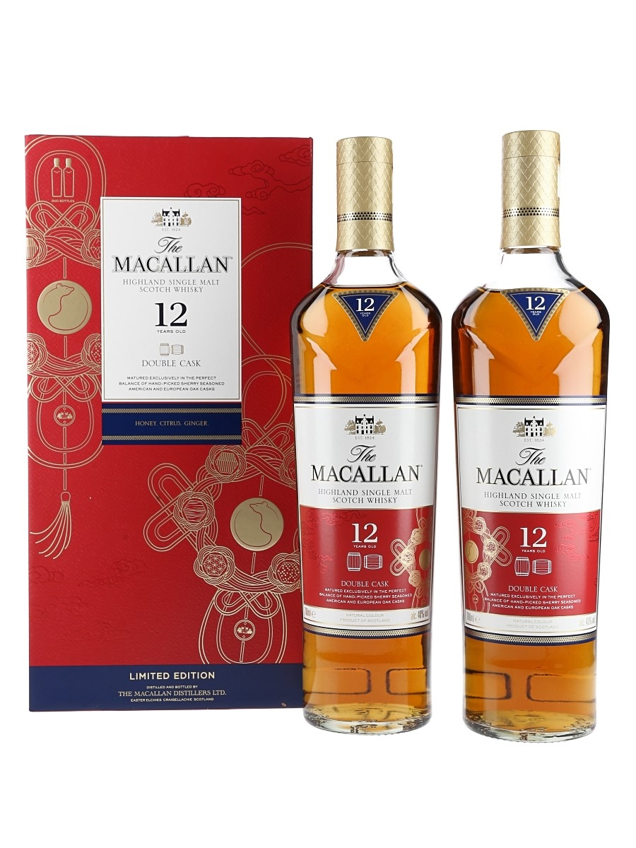 Macallan 12 Year Old Triple Cask Matured Gift Pack Year Of The Rat 2020 2 x 70cl / 40%