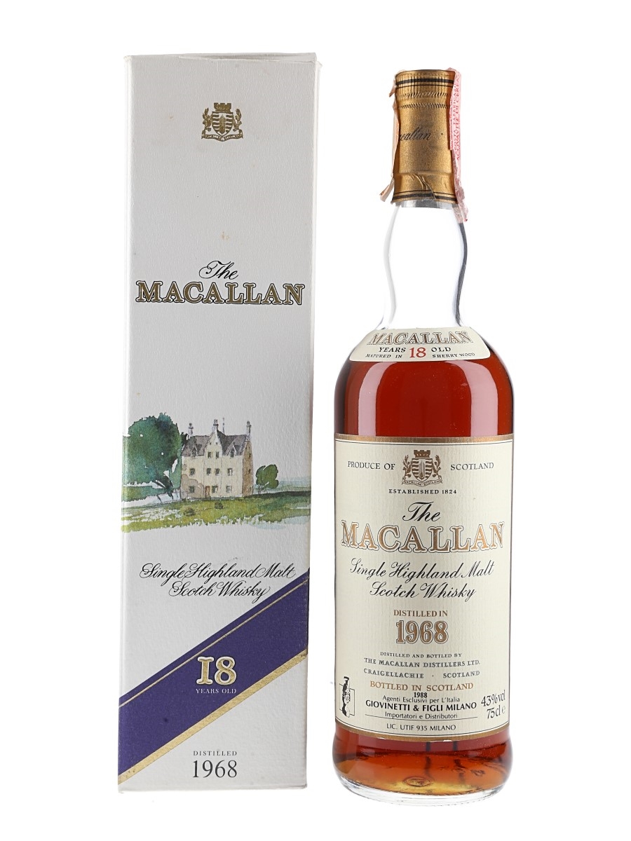 Macallan 1968 18 Year Old Bottled 1980s - Giovinetti 75cl / 43%