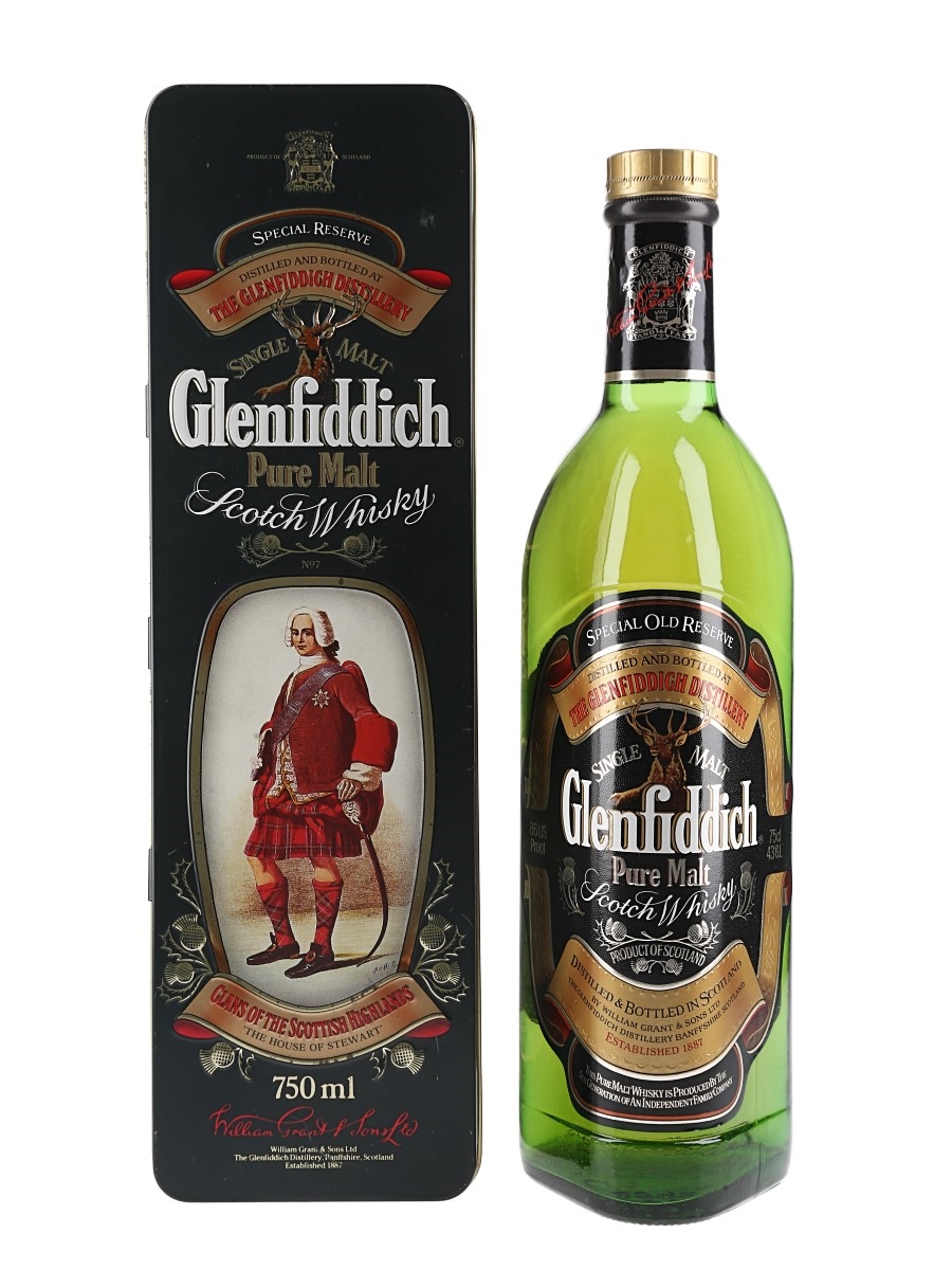 Glenfiddich Special Old Reserve Bottled 1990s - Clans Of The Highlands - Clan Stewart 75cl / 43%