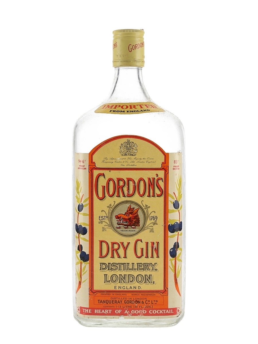 Gordon's Dry Gin Bottled 1970s - Duty Free 113cl / 47.3%