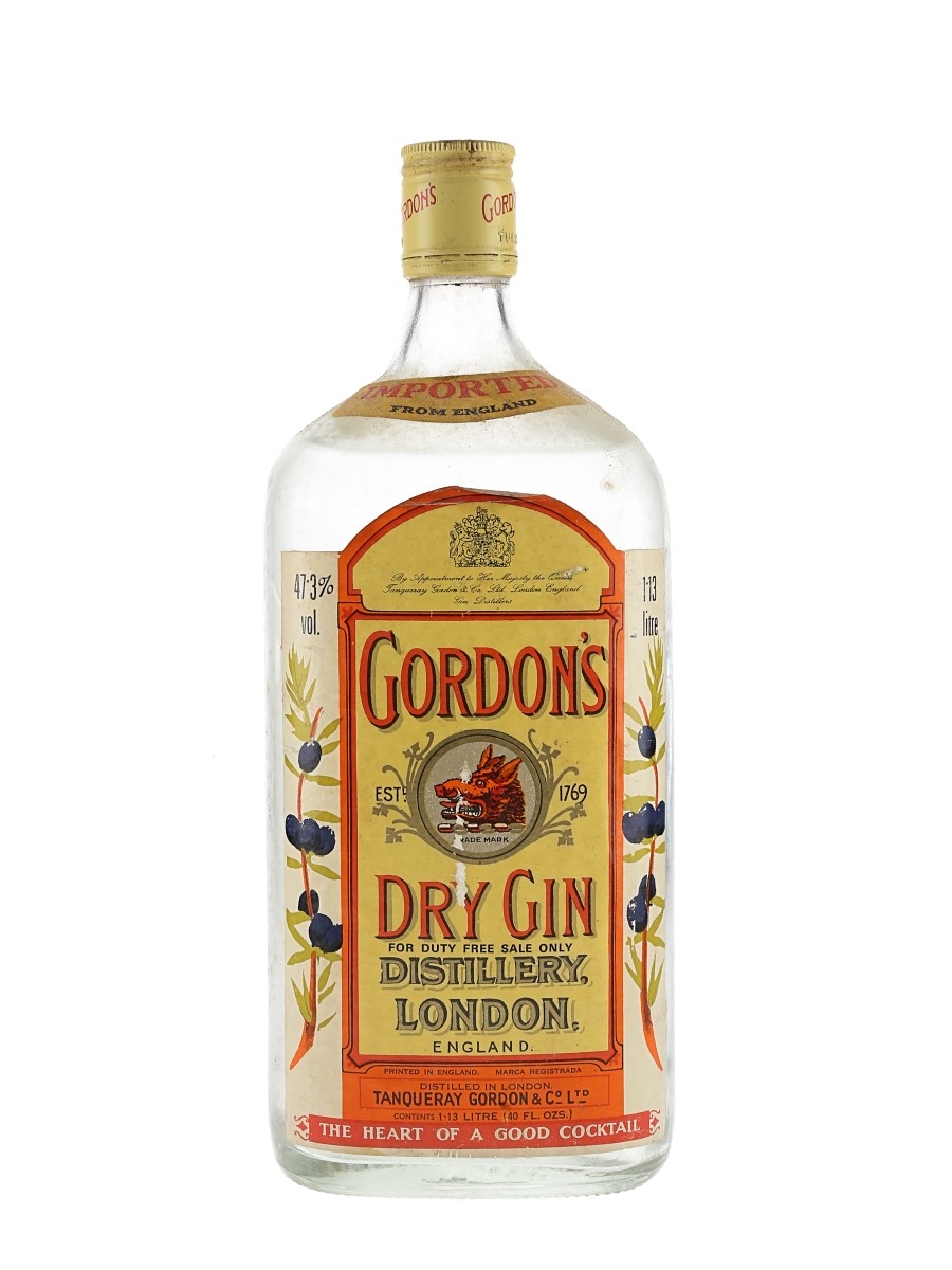 Gordon's Dry Gin Bottled 1980s - Duty Free 113cl / 47.3%