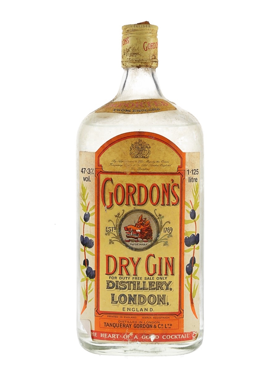 Gordon's Dry Gin Bottled 1980s - Duty Free 112.5cl / 47.3%