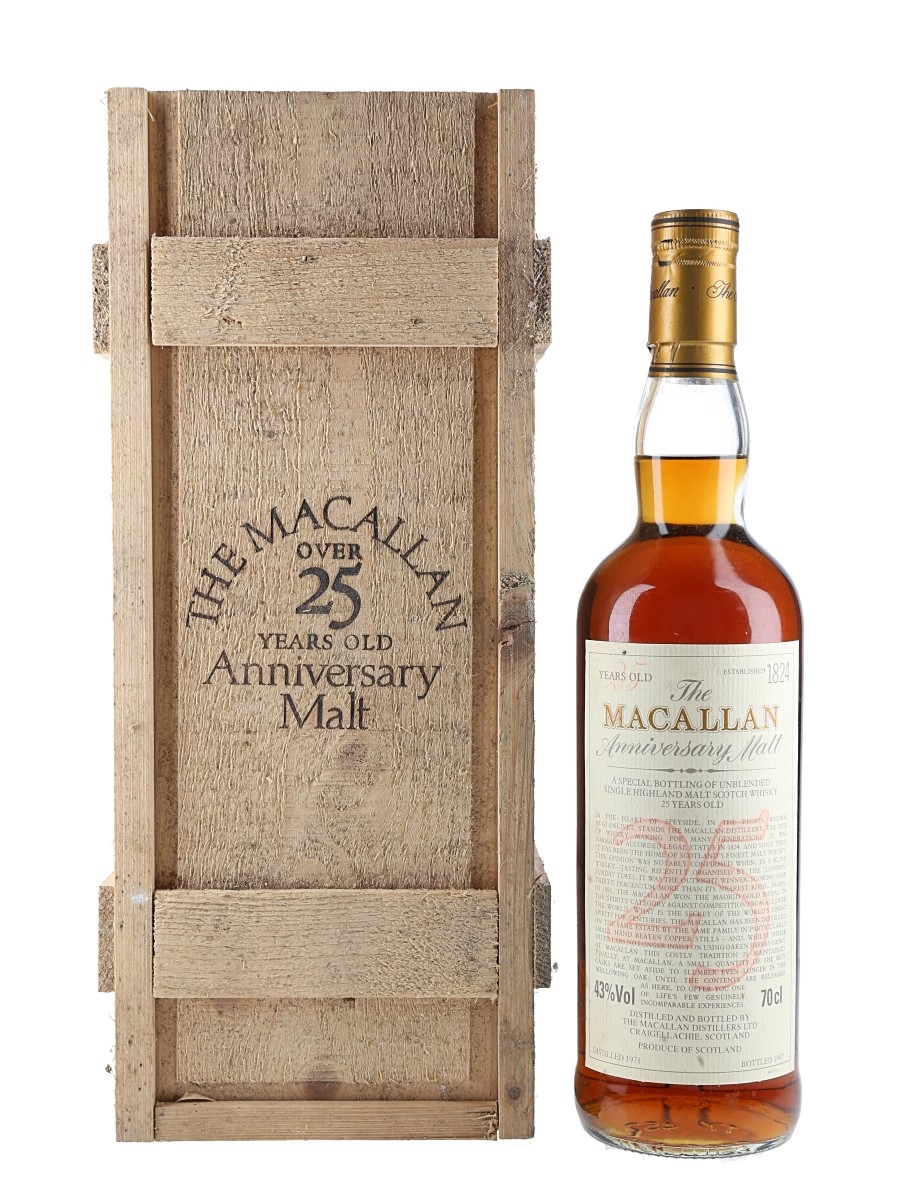 Macallan 1971 25 Year Old Anniversary Malt Bottled 1997 70cl / 43%