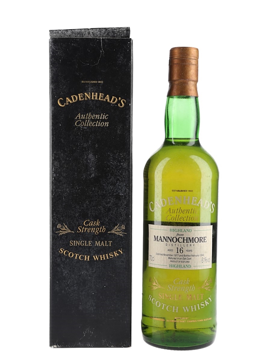Mannochmore 1977 16 Year Old Bottled 1994 - Cadenhead's 70cl / 61%
