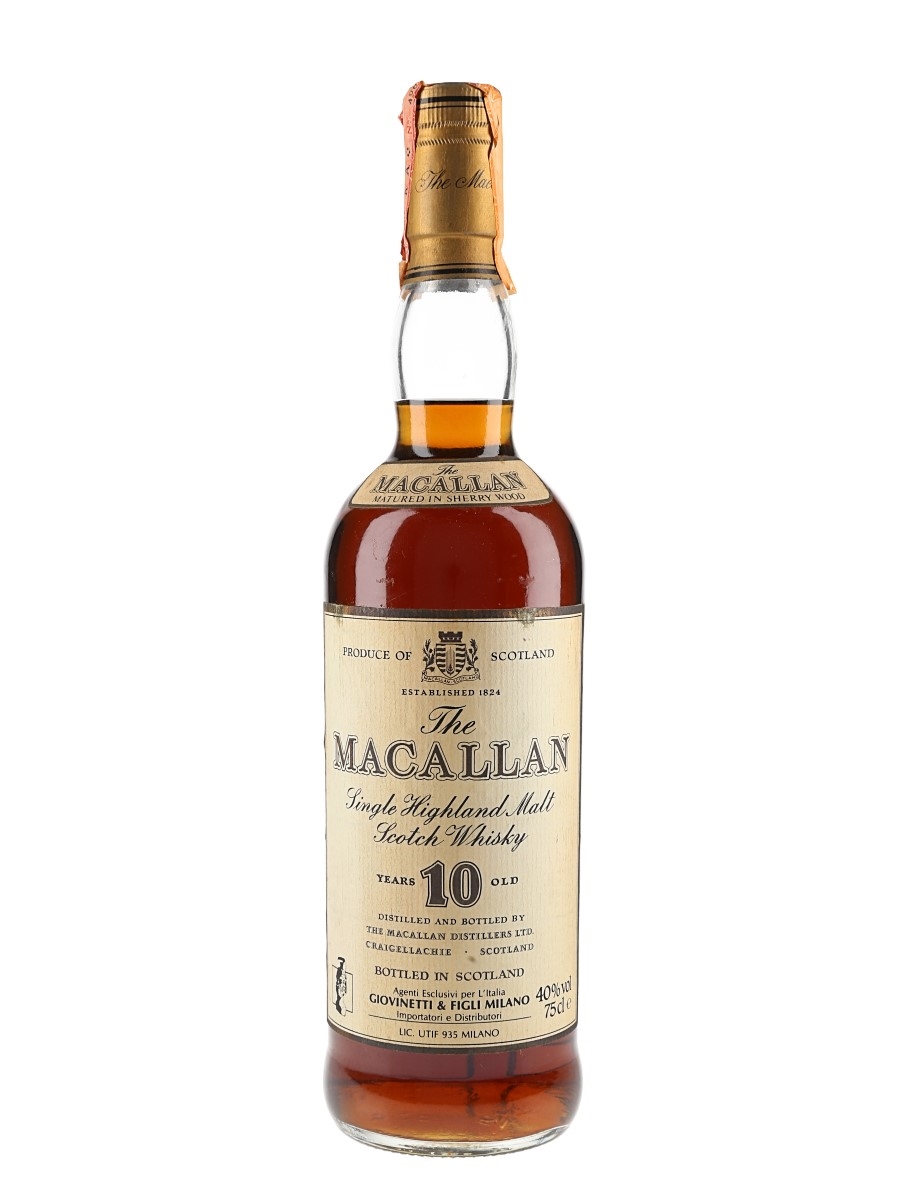 Macallan 10 Year Old Bottled 1980s - Giovinetti 75cl / 40%