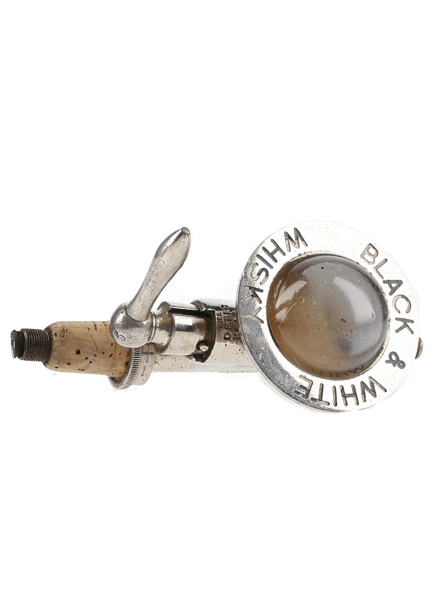 Black & White Whisky Optic Pearl Measuring Tap Early 20th Century - Gaskell & Chambers 