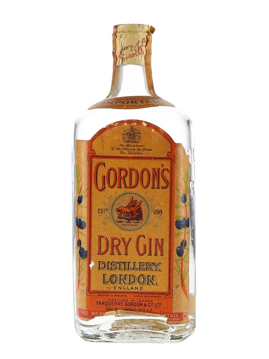 Gordon's Dry Gin Spring Cap Bottled 1950s - Wax & Vitale 75cl / 47%