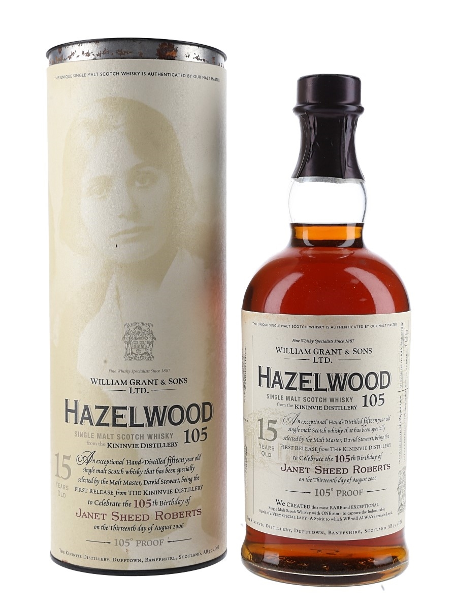 Hazelwood 105 15 Year Old Bottled 2006 - Kininvie 1990 70cl / 52.5%