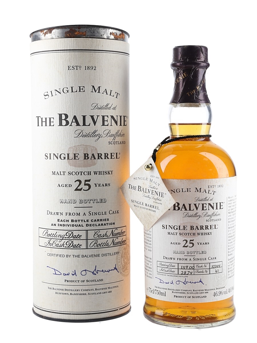 Balvenie 1974 25 Year Old Single Barrel 10144 Bottled 2000 75cl / 46.9%