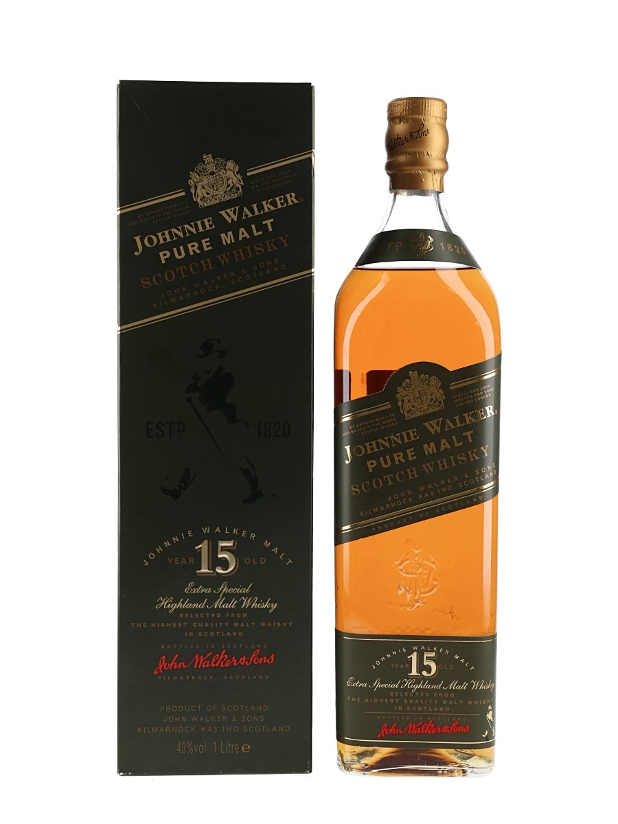 Johnnie Walker 15 Year Old Pure Malt Green Label - Lot 185796