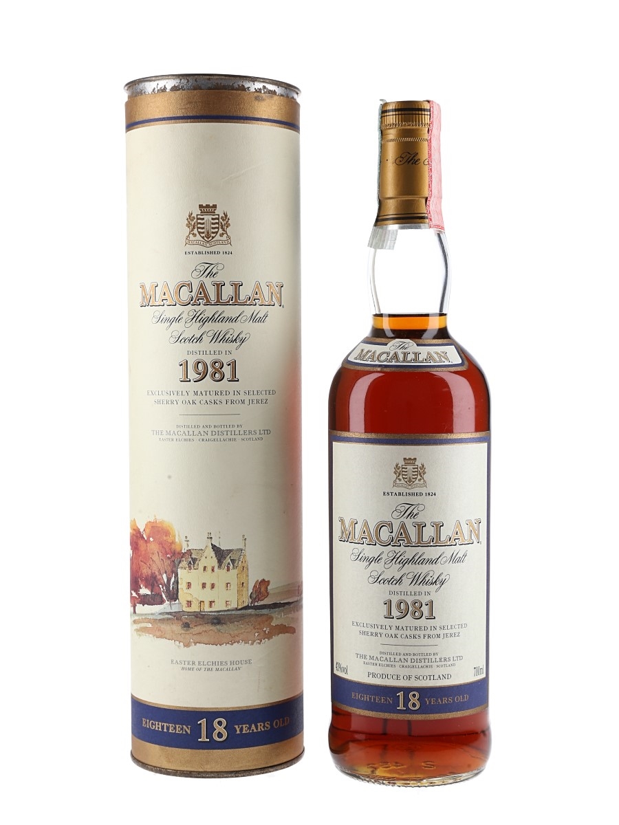 MACALLAN 1981 18年ウイスキー　空瓶 Macallan 1981 18 Year Old - Lot 182555 - Buy/Sell Macallan Whisky