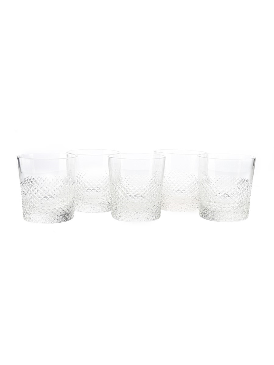 A Set of Five Whisky Tumblers  5 x 9cm Tall