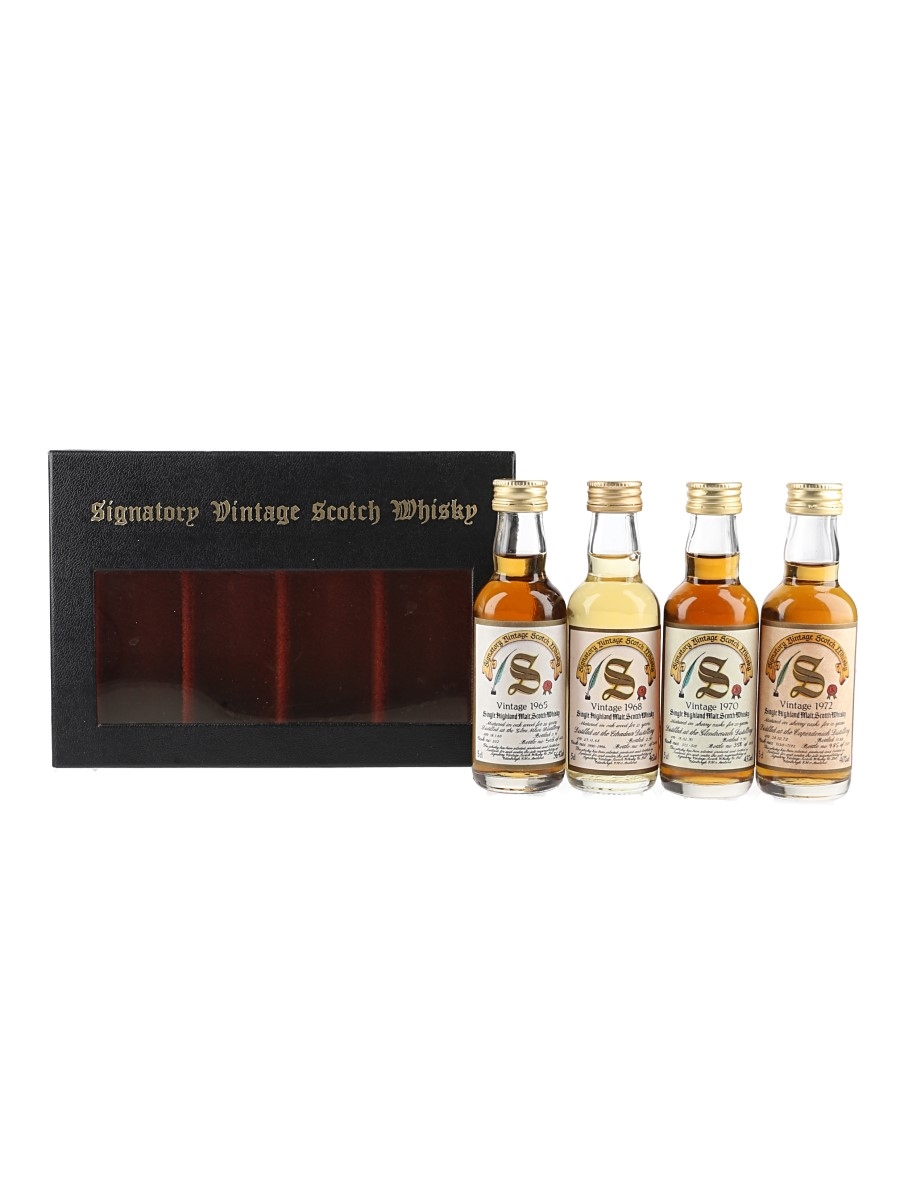 Signatory Vintage Whisky Set Glen Mhor, Edradour, Glendronach & Caperdonich 4 x 5cl