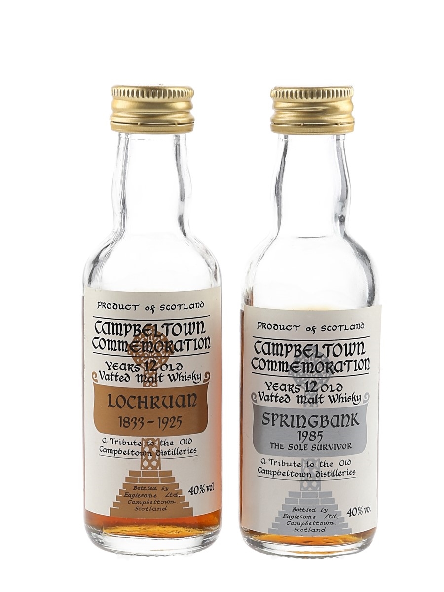 Springbank 1985 12 Year Old Vatted Malt & Lochruan Campbeltown Commemorative 2 x 5cl / 40%