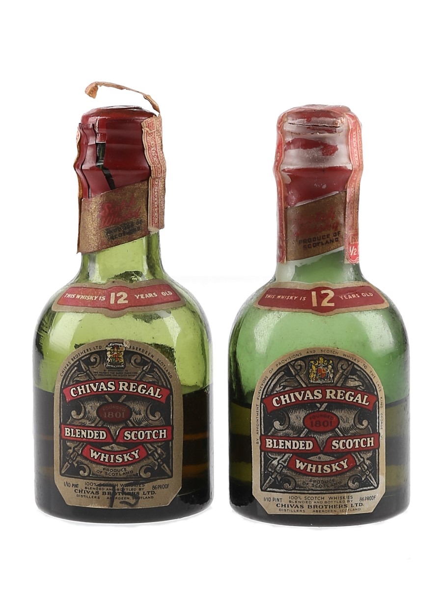 Chivas Regal 12 Year Old Bottled 1940s-1950s 2 x 4.7cl / 43%