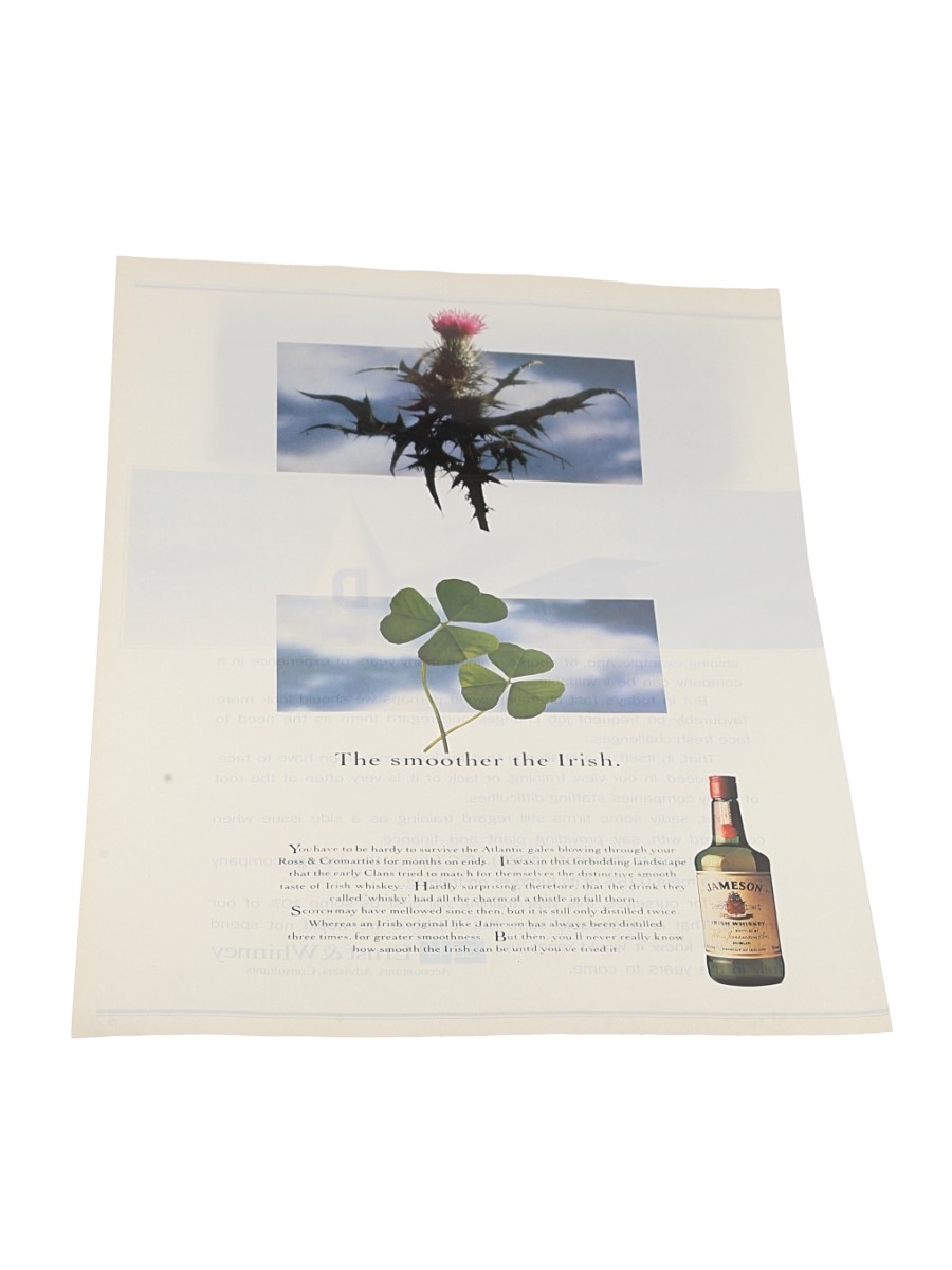 Jameson Irish Whiskey Advertising Print 1987 - The Smoother the Irish 29cm x 20.5cm