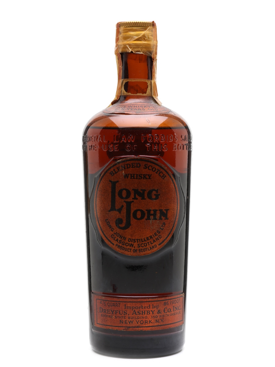 Long John 10 Year Old Bottled 1940s - Dreyfus, Ashby & Co. 75cl / 43%