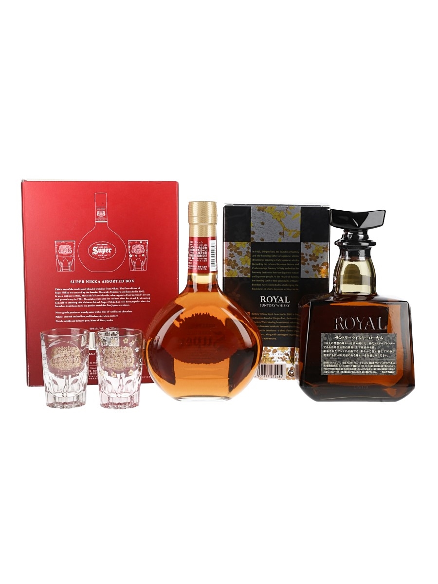 Suntory Royal Cherry Blossom & Nikka Rare Old Super Glasses