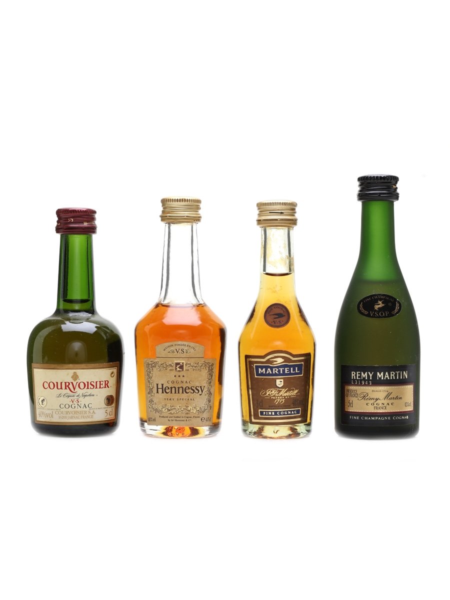 Assorted Cognac Miniatures Hennessy, Courvoisier, Martell, Remy Martin 3cl, 4.15cl, 2 x 5cl / 40%