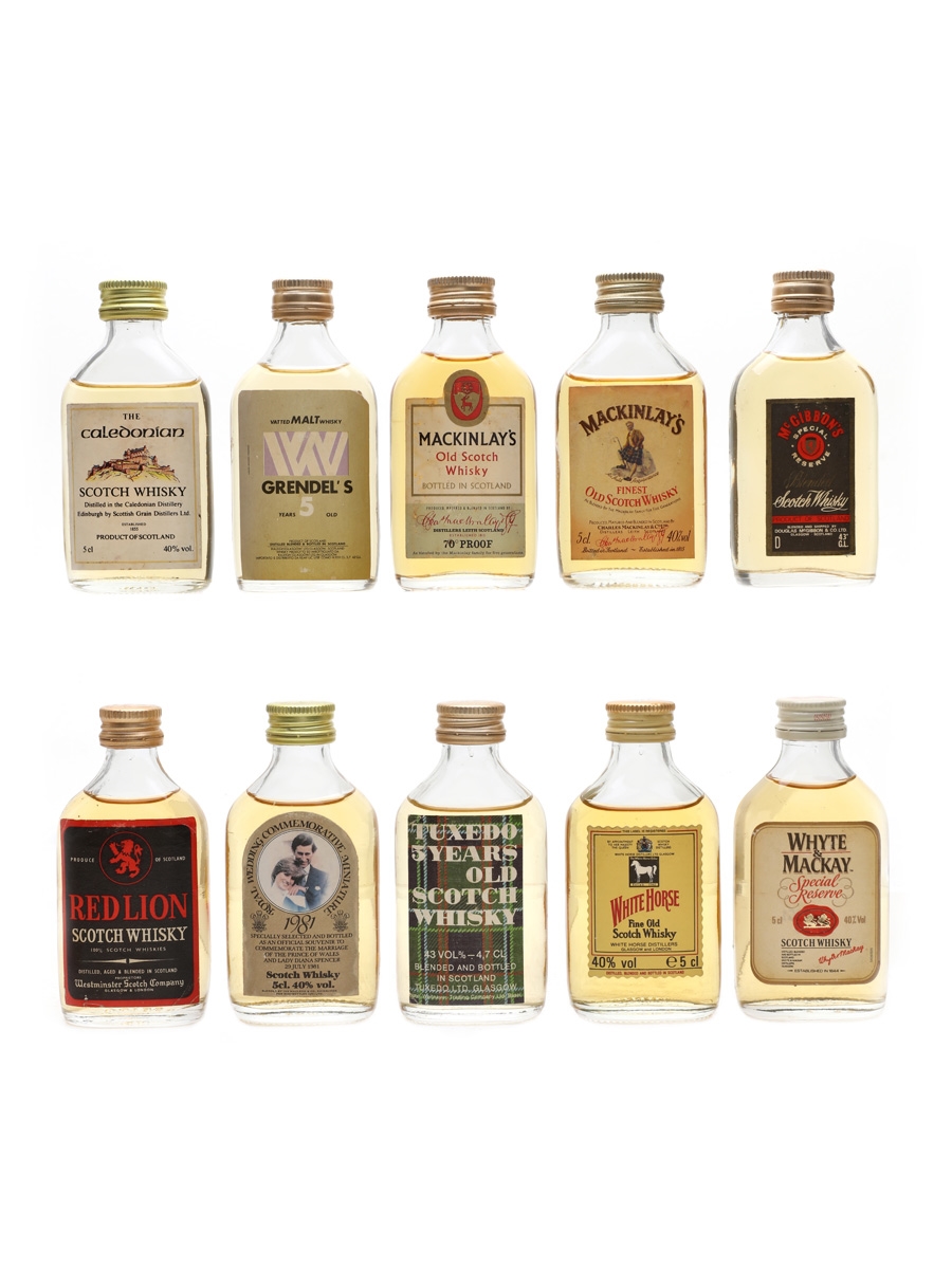 Assorted Scotch Whisky Miniatures White Horse, Mackinlay's, McGibbon's, Whyte & Mackay 10 x 5cl / 40%