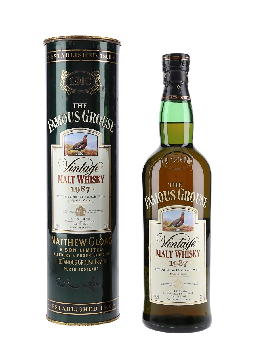 ウイスキー Famous Grouse Vintage Malt Whisky 1987 The Famous Grouse 1987 12 Year Old - Lot 193330 - Buy/Sell Blended