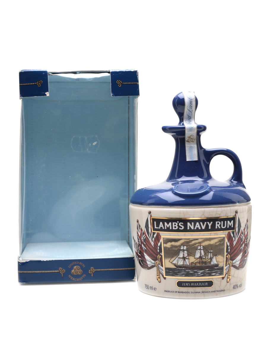 Lamb's Navy Rum HMS Warrior Ceramic Decanter Bottled 1980s 75cl / 40%