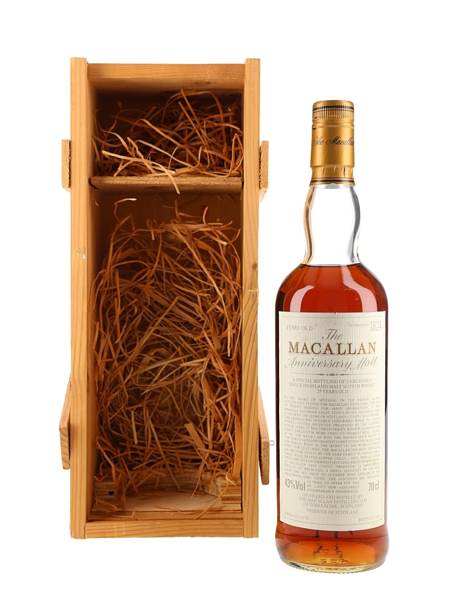 The Macallan Anniversary Malt 25年 1974年製 Macallan 1974 25 Year Old Anniversary Malt - Lot 200323 - Buy/Sell