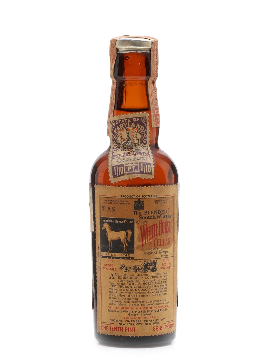 White Horse Bottled 1950s - Brown Vintners Company 5cl / 43.4%