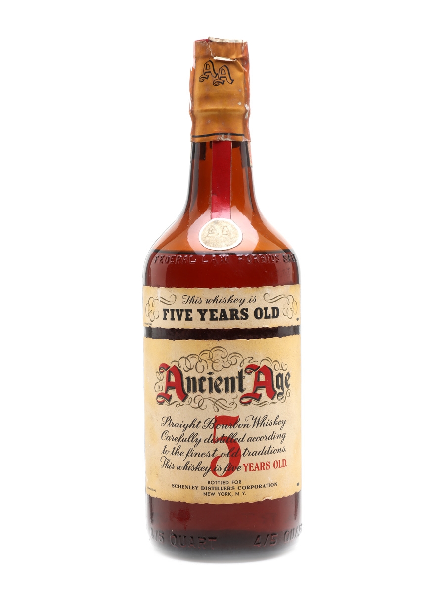 Ancient Age 5 Year Old Bourbon Bottled 1940s for Schenley 75cl / 43%