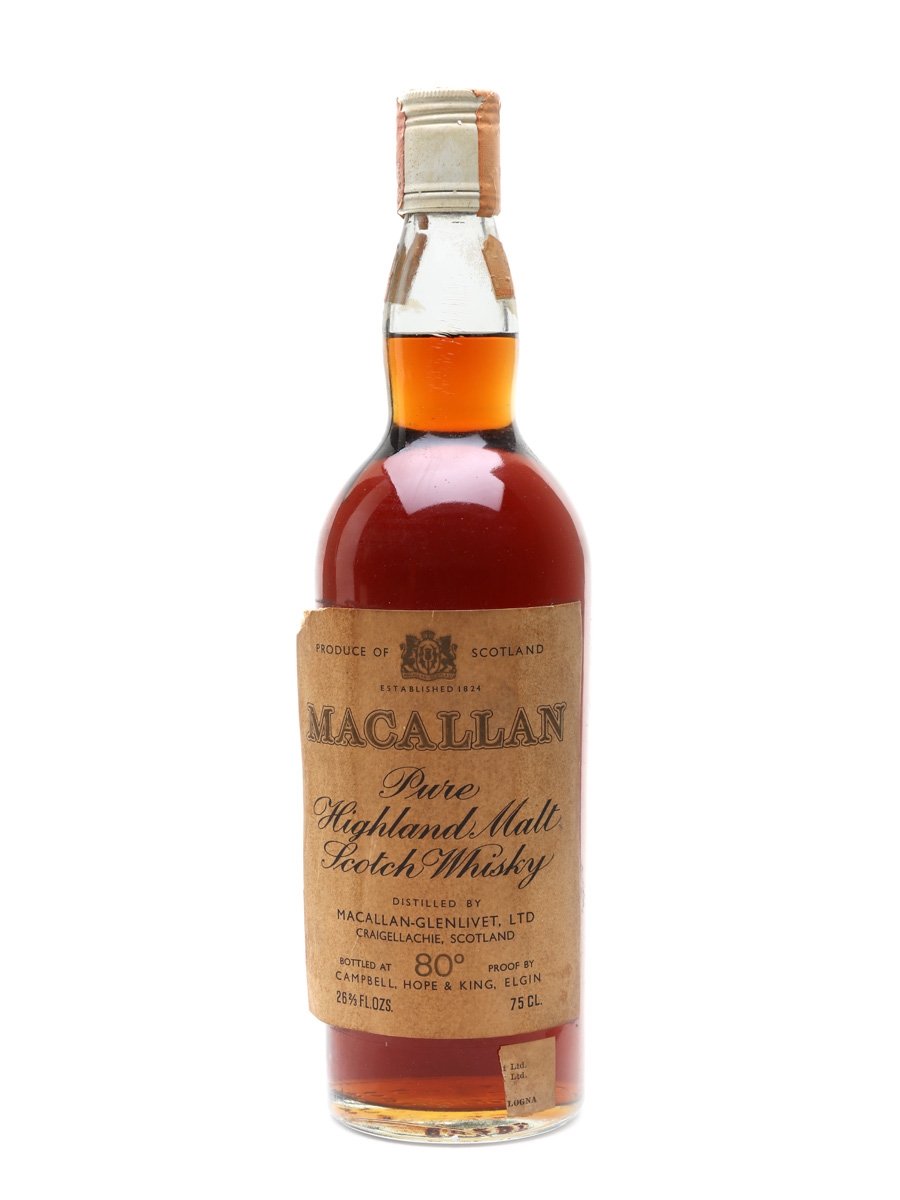 Macallan 80 Proof Campbell, Hope & King Bottled 1970s - No Neck Label 75cl / 46%