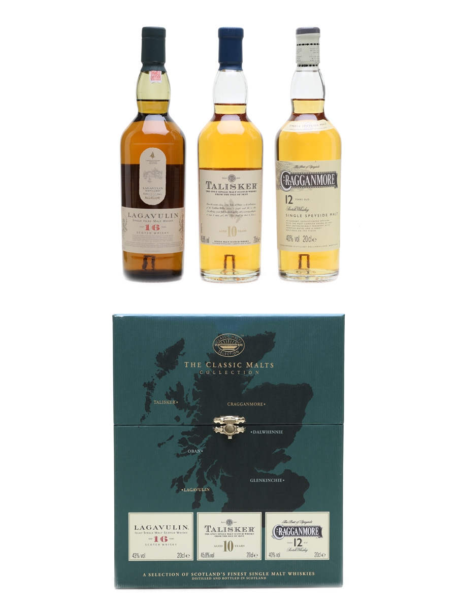 Classic Malts Whisky Set Lagavulin, Talisker, Cragganmore 3 x 20cl
