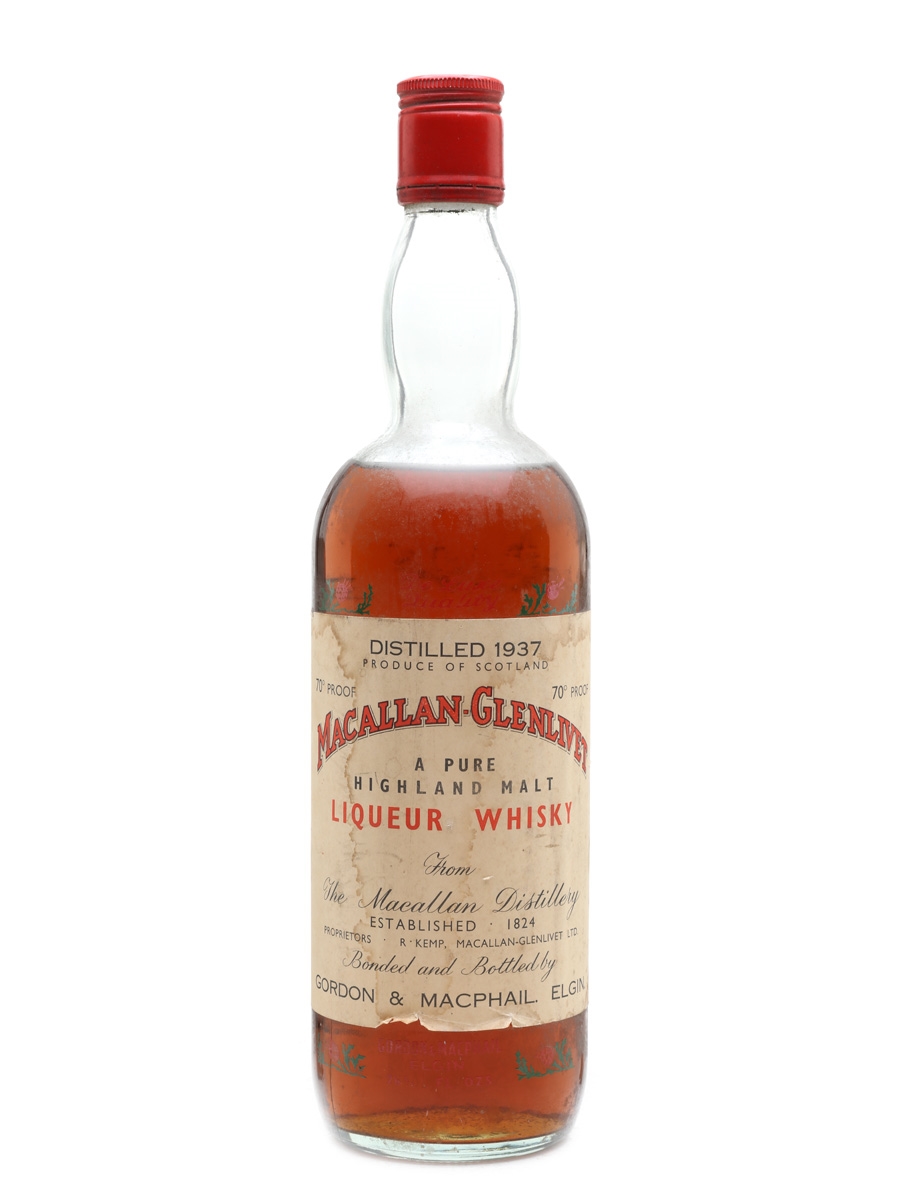Macallan Glenlivet 1937 Gordon & MacPhail Bottled 1960s - 1970s 75.7% / 40%