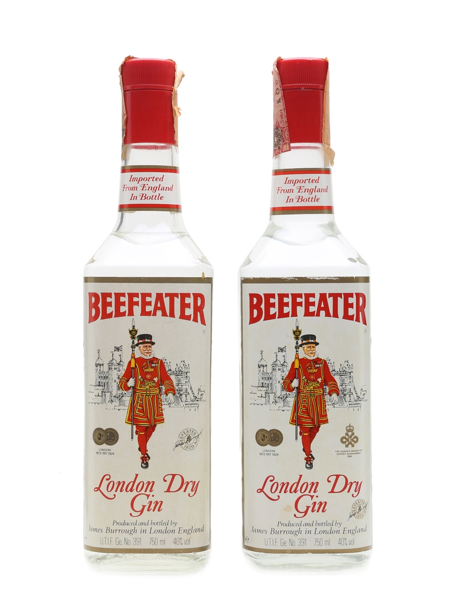 Beefeater London Dry Gin Bottled 1980s 2 x 75cl