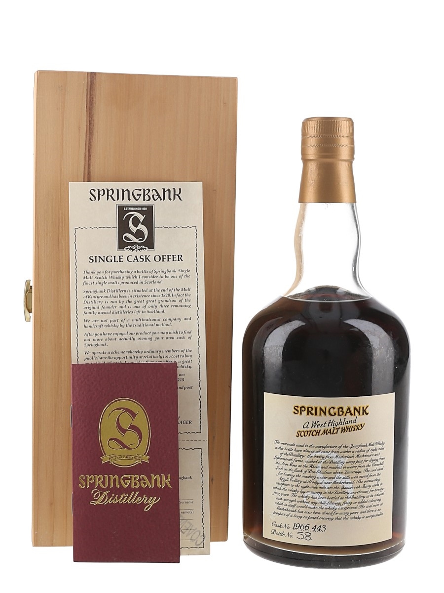 Springbank 1966 Local Barley Sherry Cask Number 443 - Lot 212775