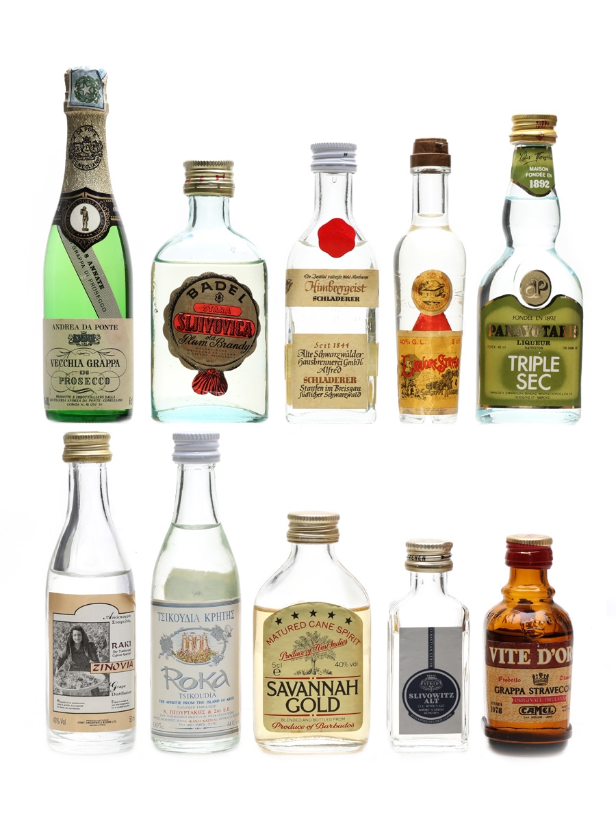 Assorted Spirits & Liqueurs Strega, Badel, Raki 10 x 3cl - 5cl