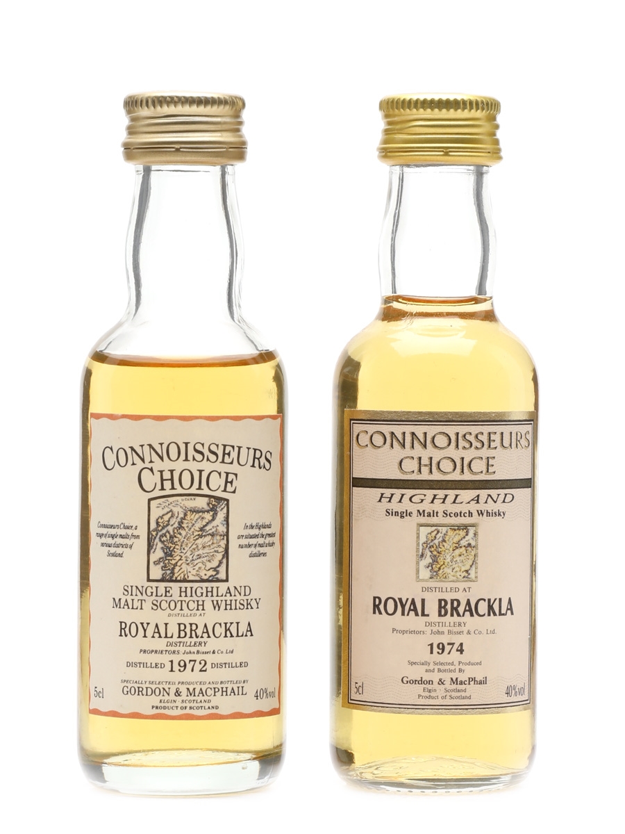 Royal Brackla 1972 & 1974 Connoisseurs Choice Bottled 1990s&2000sGordon & MacPhail 2 x 5cl / 40%