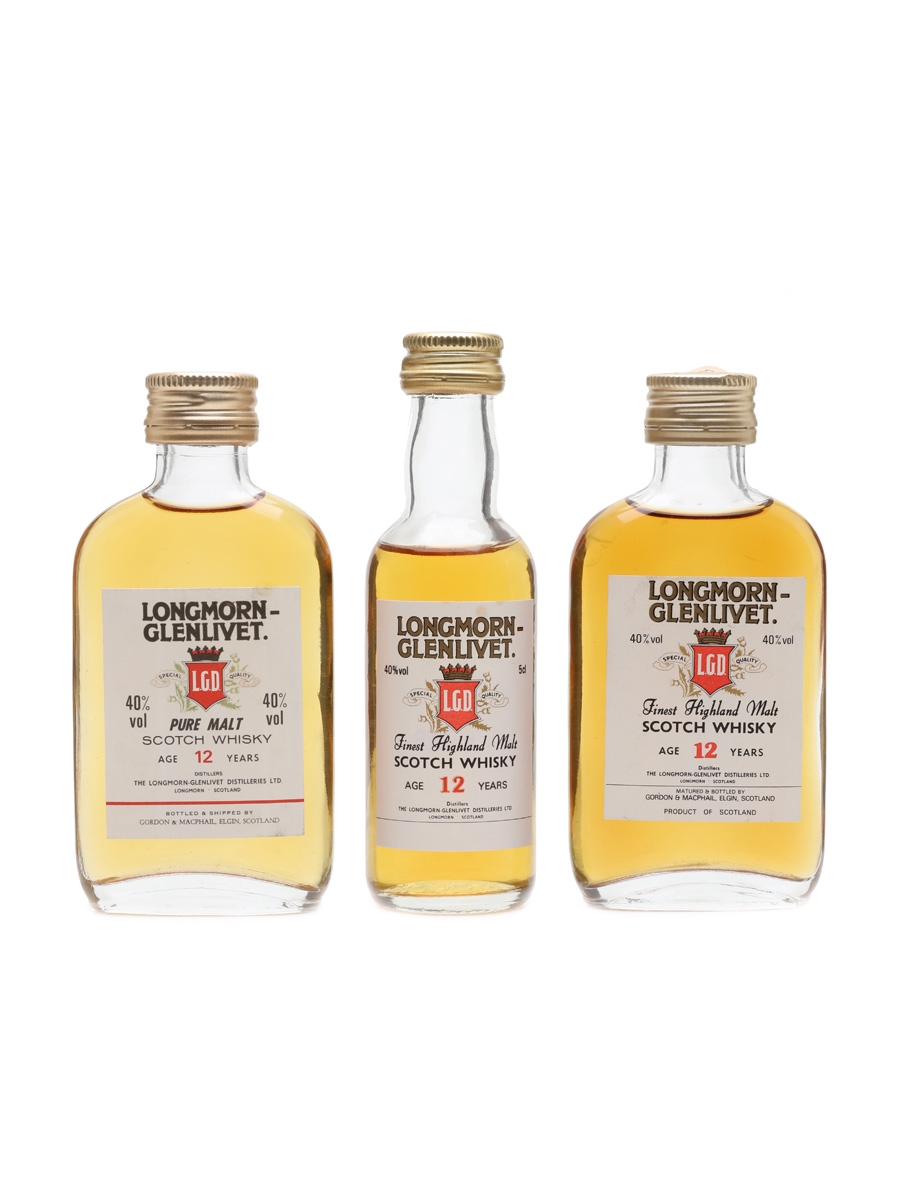 Longmorn-Glenlivet 12 Year Old Bottled 1980s 3 x 5cl / 40%