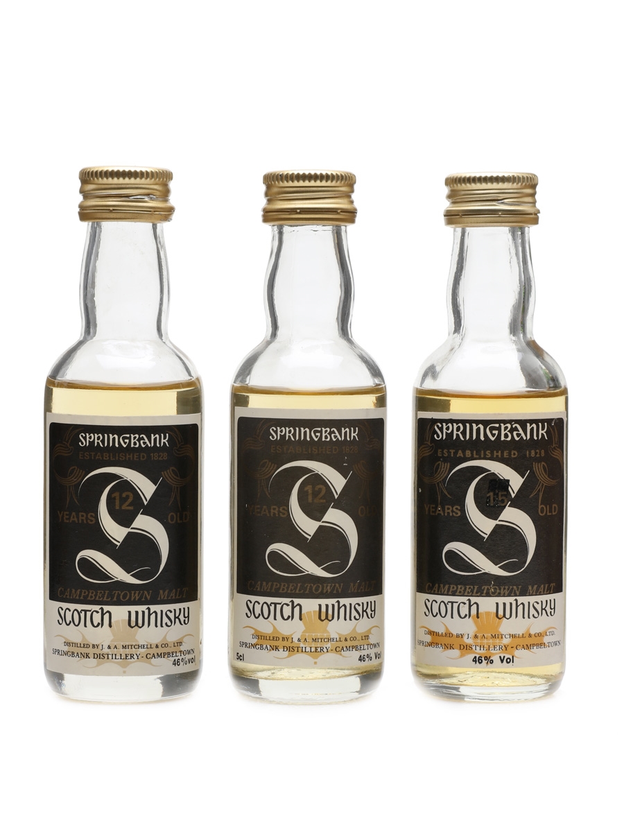 Springbank 12 Year Old & 15 Year Old  3 x 5cl