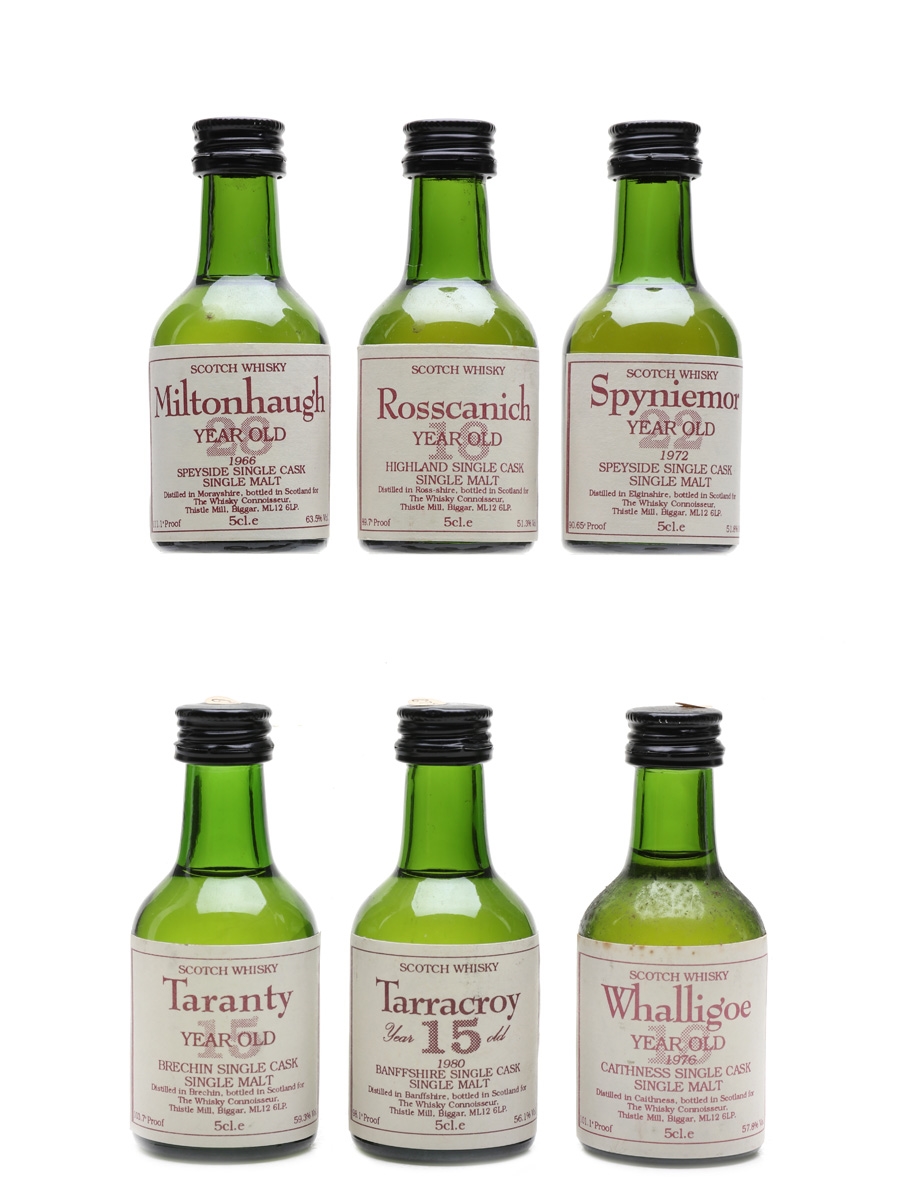 Whisky Connoisseur Single Cask Malts Includes Miltonhaugh 1966 6 x 5cl