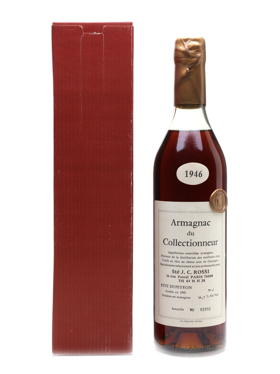 Dupeyron 1946 Armagnac Bottled for J C Rossi, Paris 70cl / 44.1%