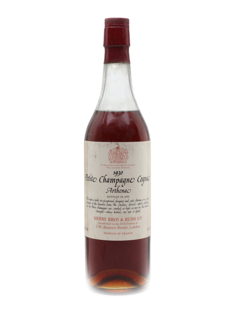 Berry Bros & Rudd 1930 Arthenac Cognac Bottled 1976 68cl / 40%