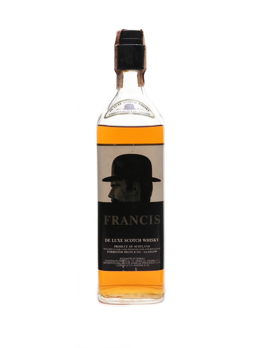 Francis Black Bowler De Luxe Bottled 1970s - Forrester Milne & Co 75cl / 43%