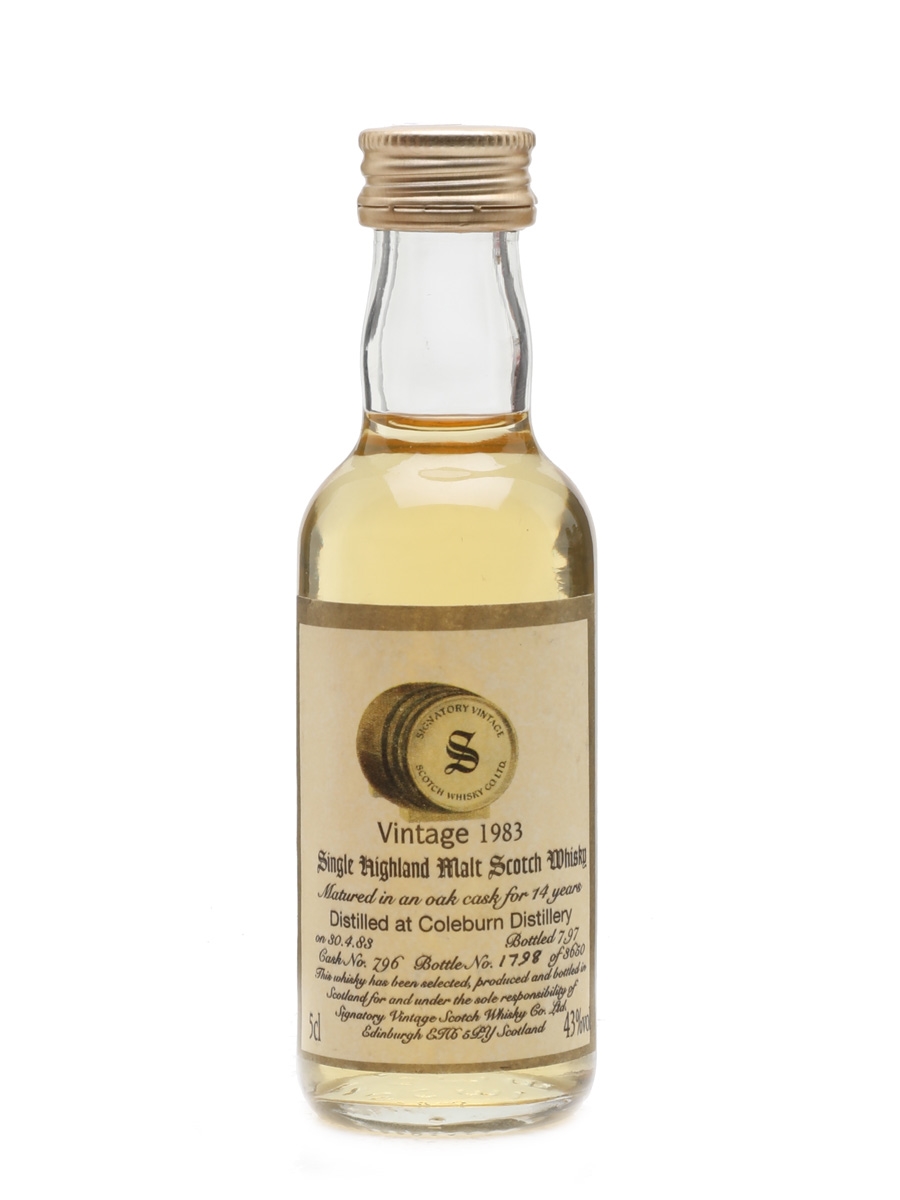Coleburn 1983 14 Year Old Signatory 5cl / 43%