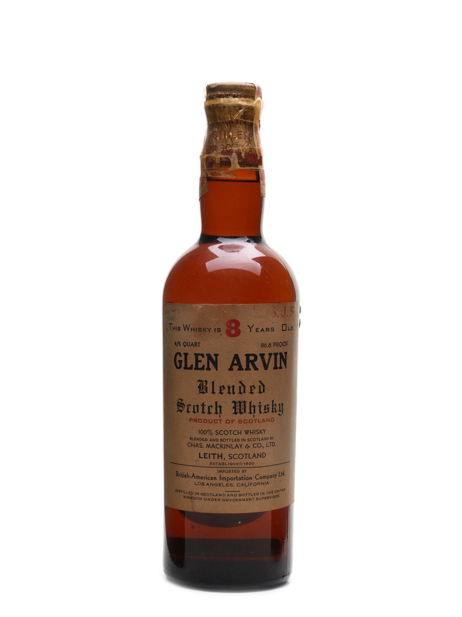 Glen Arvin 8 Year Old Bottled 1940s 75cl / 43.4%