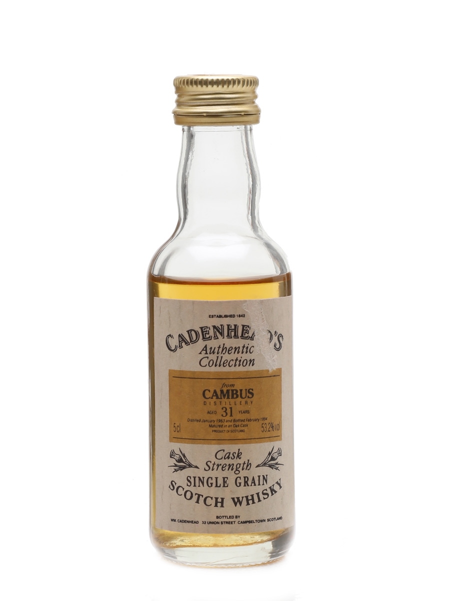 Cambus 1963 Cask Strength 31 Year Old Cadenhead's 5cl / 53.2%