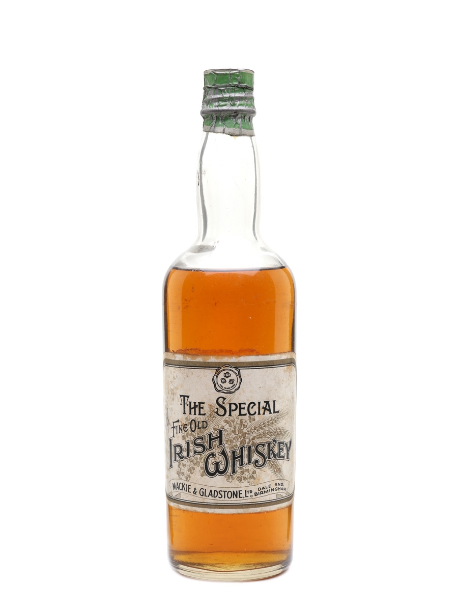 Mackie & Gladstone The Special Irish Whiskey Bottled 1940s 75cl